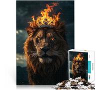 Rompecabezas para Adolescentes 1000 Piezas Rey León Macho de Fuego Juguete Educativo de Aprendizaje Regalo de cumpleaños, Regalos 75x50cm
