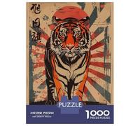 Rompecabezas para Adolescentes 1000 Piezas Rising Sun Flag Tiger Rompecabezas para Adultos Juegos Relajantes Regalo De Cumpleaños para Cumpleaños, Navidad 70x50cm/1000pcs