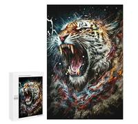Rompecabezas para adolescentes 1000 piezas Roaring Tiger Artwork -1 rompecabezas antiestrés, decoración perfecta, actividades divertidas para el hogar, 1000 piezas