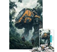 Rompecabezas para Adolescentes 1000 Piezas Rompecabezas de Choque de Robots en la Jungla para Adultos Juego práctico desafío difícil Actividades Divertidas en casa (tamaño 38x52cm)