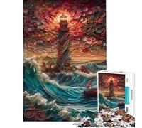 Rompecabezas para Adolescentes 1000 Piezas Rompecabezas de Faro con Filigrana de Papel para Adultos Juegos relajantes Regalos para Mujeres cumpleaños y Navidad (tamaño 50x75cm)