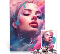 Rompecabezas para Adolescentes 1000 Piezas Rostro de Mujer Abstracto Juego de Preguntas con Piezas de Formas aleatorias Que se entrelazan Completamente 52x38cm