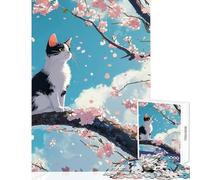 Rompecabezas para Adolescentes 1000 Piezas Sakura Cat II Juguete Educativo Ideas de Regalos para Juego Educativo Potencia el Amor en Pareja Tamaño 50x75cm