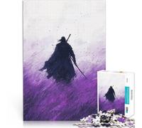 Rompecabezas para Adolescentes 1000 Piezas Samurái en Campo púrpura Entrena tu Cerebro y Tus Manos para la decoración del hogar 52x38cm