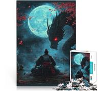 Rompecabezas para Adolescentes 1000 Piezas Samurái y dragón Desafío difícil para aliviar el estrés Mejorar el Amor Entre Parejas 38x26cm