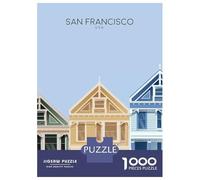 Rompecabezas para Adolescentes 1000 Piezas San Francisco Snippet Rompecabezas para Adultos Juegos De Relajación Corte De Precisión Oferta como Regalo para Toda La Familia 38x26cm/1000pcs