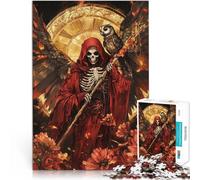 Rompecabezas para Adolescentes 1000 Piezas Santa Muerte con Búho Juguetes de Entretenimiento Familiar Regalo de cumpleaños, Regalos 38x26cm