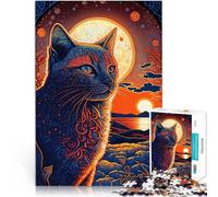 Rompecabezas para Adolescentes 1000 Piezas Serie de Arte de Gatos Estilo 2 Acertijo para Cada Pieza es única: un desafiante y Divertido Juego Familiar 38x26cm