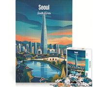 Rompecabezas para Adolescentes, 1000 Piezas, Seúl, Corea del Sur, Juegos relajantes, interacción Entre Padres e Hijos, Regalos de cumpleaños 38x52cm