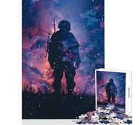 Rompecabezas para Adolescentes 1000 Piezas Silueta de Soldado galáctico Juguete para decoración de Pared Ideas de Regalo Juego de ingenio Mejora el Amor Entre Parejas tamaño 50x75cm