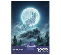 Rompecabezas para Adolescentes 1000 Piezas Spirit Wolf Under The Moon Rompecabezas para Adultos Juegos Relajantes Análisis Y Lógica para Cumpleaños, Navidad 52x38cm/1000pcs