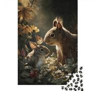 Rompecabezas para Adolescentes 1000 Piezas Squirrel and Rabbit Garden Rompecabezas para Adolescentes Juegos Relajantes Decoración Interacción Entre Padres E Hijos 52x38cm/1000pcs