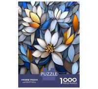 Rompecabezas para Adolescentes 1000 Piezas Stained Glass Floral Mosaic Rompecabezas para Adultos Juegos Relajantes Regalo De Cumpleaños para Cumpleaños, Navidad 38x26cm/1000pcs