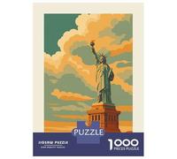 Rompecabezas para Adolescentes 1000 Piezas Statue of Liberty New York Art Rompecabezas para Adultos Juguete Decoración De Pared Corte De Precisión Ayuda A Ejercitar El Cerebro 38x26cm/1000pcs