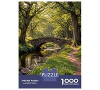 Rompecabezas para Adolescentes 1000 Piezas Stone Bridge Over Stream in Forest Rompecabezas para Adultos Juegos Relajantes Regalo De Cumpleaños para Cumpleaños, Navidad 38x26cm/1000pcs