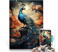 Rompecabezas para Adolescentes 1000 Piezas Sueños de montaña Pavo Real Desafiante Difícil con Piezas de Formas aleatorias Que se entrelazan Completamente 75x50cm