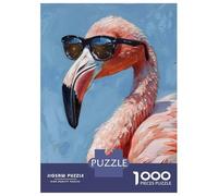 Rompecabezas para Adolescentes 1000 Piezas Sunglasses Pink Flamingo Rompecabezas para Adultos Juegos Familiares Análisis Y Lógica para Cumpleaños, Navidad 38x26cm/1000pcs