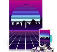 Rompecabezas para Adolescentes 1000 Piezas Synthwave Urbano de ensueño de los 80 Difícil Difícil para la decoración del hogar 52x38cm