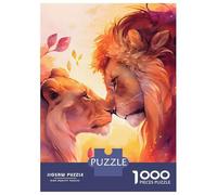 Rompecabezas para Adolescentes 1000 Piezas Together Forever Lion Love Rompecabezas para Adultos Juegos Relajantes Regalo De Cumpleaños para Cumpleaños, Navidad 38x26cm/1000pcs