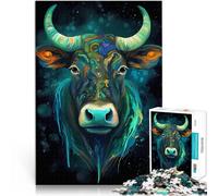 Rompecabezas para Adolescentes 1000 Piezas Vaca Mística Reducción del estrés Interesante Cada Pieza es única: un desafiante y Divertido Juego Familiar 52x38cm
