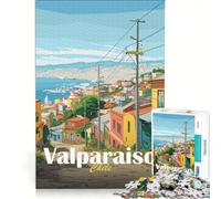 Rompecabezas para Adolescentes 1000 Piezas Valparaíso Chile Juego de ingenio desafiante de completar Regalo para Amigos y Familiares 50x75cm