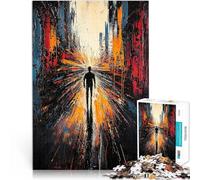 Rompecabezas para Adolescentes 1000 Piezas Viaje Solitario - Visión Urbana Abstracta expresionista Juegos Divertidos Una Obra de Arte 75x50cm
