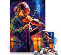 Rompecabezas para Adolescentes 1000 Piezas Violinista en la Ciudad Juguetes de Juego para Regalo Familiar Gran Regalo 52x38cm