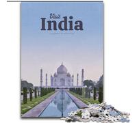Rompecabezas para Adolescentes, 1000 Piezas, Visita la India, Juegos educativos, decoración del hogar, Toda la Familia (26x38cm) 1000 Piezas