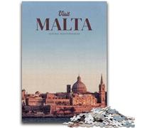 Rompecabezas para Adolescentes: 1000 Piezas Visita Malta: ejercita tu Cerebro, Juguetes adictivos para Cultivar la Paciencia, decoración de Pared (38x26cm)