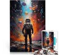 Rompecabezas para Adolescentes 1000 Piezas Vista Surrealista del Astronauta desafío Educativo Juego Educativo para cumpleaños y Navidad. 38x52cm