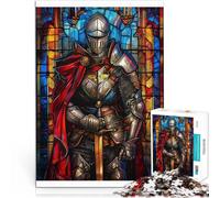 Rompecabezas para Adolescentes 1000 Piezas Vitral del Caballero Paladín desafío Educativo Actividades Divertidas en casa, Regalos de cumpleaños, Regalos de Viaje, 52x38cm