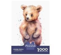 Rompecabezas para Adolescentes 1000 Piezas Watercolor Baby Bear Cub Rompecabezas para Adultos Juegos Familiares Análisis Y Lógica para Cumpleaños, Navidad 70x50cm/1000pcs