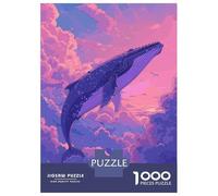 Rompecabezas para Adolescentes 1000 Piezas Whale Flying on Sky Retro Rompecabezas para Adultos Juegos Divertidos Decoración Interacción Entre Padres E Hijos 70x50cm/1000pcs