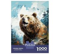 Rompecabezas para Adolescentes 1000 Piezas Wild Brown Bear Painting Rompecabezas para Adultos Juegos Divertidos Decoración Interacción Entre Padres E Hijos 38x26cm/1000pcs