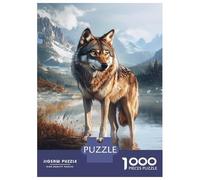 Rompecabezas para Adolescentes 1000 Piezas Wolf by The Lake Rompecabezas para Adultos Juguete Decoración De Pared Corte De Precisión Ayuda A Ejercitar El Cerebro 52x38cm/1000pcs
