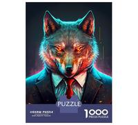 Rompecabezas para Adolescentes 1000 Piezas Wolf CEO In Suit Rompecabezas para Adultos Juegos Familiares Análisis Y Lógica para Cumpleaños, Navidad 52x38cm/1000pcs