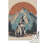 Rompecabezas para Adolescentes 1000 Piezas Wolf Howling at Moon T-Shirt Rompecabezas para Adultos Juego De Ingenio Difícil Difícil Regalos para Reducir El Estrés 70x50cm/1000pcs