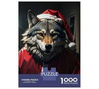 Rompecabezas para Adolescentes 1000 Piezas Wolf Santa Funny Rompecabezas para Adultos Juegos Relajantes Regalo De Cumpleaños para Cumpleaños, Navidad 38x26cm/1000pcs