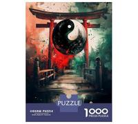 Rompecabezas para Adolescentes 1000 Piezas Yin Yang Japanese Bridge Art Print Rompecabezas para Adultos Juego De Ingenio Difícil Difícil Regalos para Reducir El Estrés 70x50cm/1000pcs