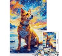 Rompecabezas para Adolescentes 1000 Pintura de Perros 1000 Rompecabezas práctico Juego de Rompecabezas Regalos y Juguetes fantásticos Corte de precisión (38x26cm)