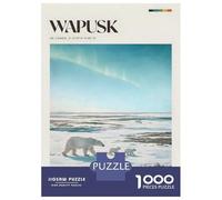 Rompecabezas para Adolescentes 1000 Polar Bears Under Aurora Borealis Rompecabezas Juegos Familiares Regalos para Mujeres Oferta como Regalos para Toda La Familia 70x50cm/1000pcs