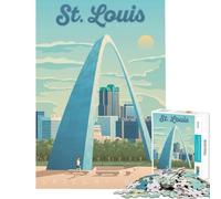 Rompecabezas para Adolescentes 1000 Póster de Viaje de St Louis Juguetes adictivos para Cultivar la Paciencia Juego de ingenio Difícil Regalos de cumpleaños Tamaño 38x26cm