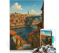 Rompecabezas para Adolescentes 1000 Póster Porto Portugal, Juegos relajantes, Interacción Entre Padres e Hijos, Regalos de cumpleaños 38x26cm