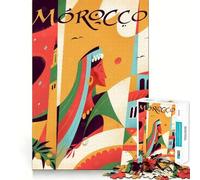 Rompecabezas para Adolescentes 1000 pósteres de Viaje de Marruecos,Corte Exacto,Juego de ingenio,Regalo para un Momento de Juego Tranquilo,Regalo de Arte navideño (38x52cm)