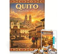 Rompecabezas para Adolescentes 1000 Quito Póster de Viaje, Juegos relajantes, interacción Entre Padres e Hijos, Regalos de cumpleaños 38x26cm