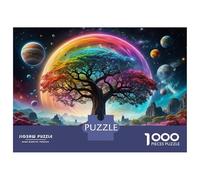 Rompecabezas para Adolescentes 1000 Rainbow Tree Fantasy Landscape Rompecabezas DIY Juguetes Difícil Oferta Difícil como Regalos para Toda La Familia 38x26cm/1000pcs