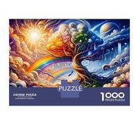 Rompecabezas para Adolescentes 1000 Rainbow Tree of Life Art Print Rompecabezas DIY Juguetes Difícil Oferta Difícil como Regalos para Toda La Familia 38x26cm/1000pcs