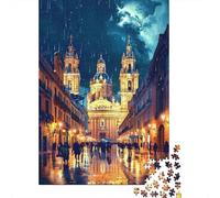 Rompecabezas para Adolescentes 1000 Rainy Night in Europe Rompecabezas para Adultos Juego Práctico Patrón De Ensamblaje Oferta como Regalos para Toda La Familia 52x38cm/1000pcs