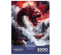 Rompecabezas para Adolescentes 1000 Red Dragon Rising Rompecabezas Juegos Familiares Regalos para Mujeres Oferta como Regalos para Toda La Familia 38x26cm/1000pcs
