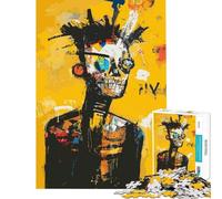 Rompecabezas para Adolescentes 1000 Retratos de Hombre en Amarillo al Estilo Basquiat para cumpleaños Navidad Actividades Familiares Juguetes antiestrés Aptos para Mayores de 14 años 50x75cm